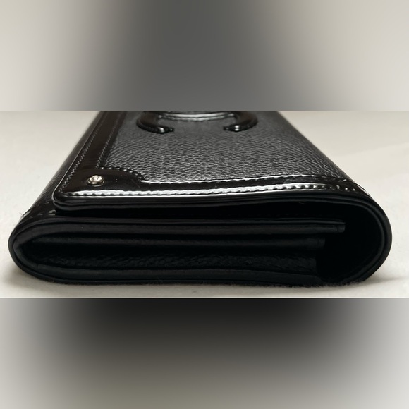 @texaskat13 Chanel Caviar Patent CC Contour Flap Black Wallet Authentic EC - Picture 2 of 11